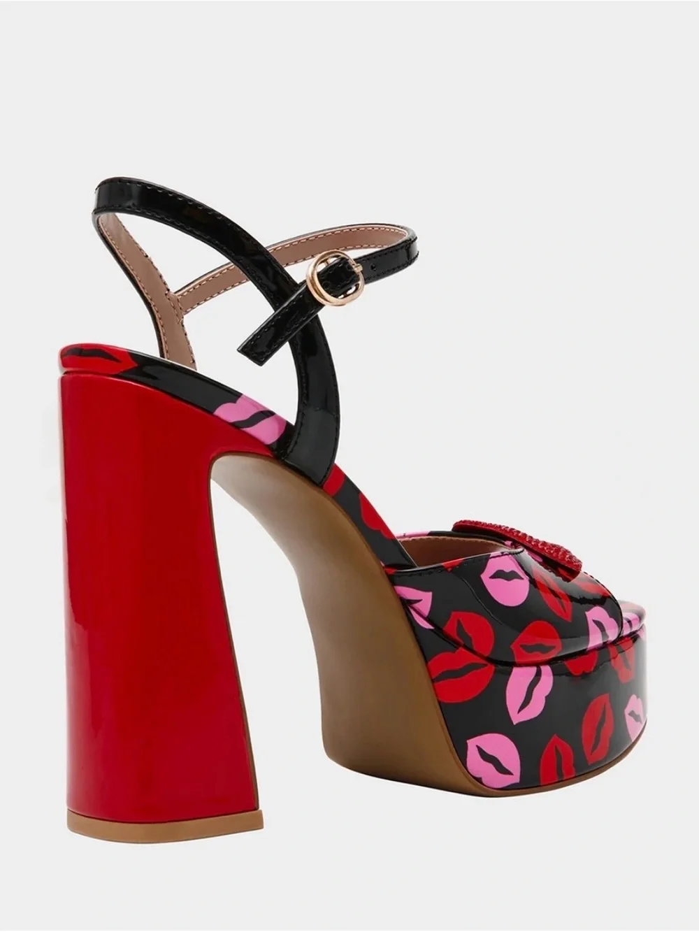 BETSEY JOHNSON Allyson Multi Lips Platform Heels Sandals Sz 5.5 NIB Glam Baddie